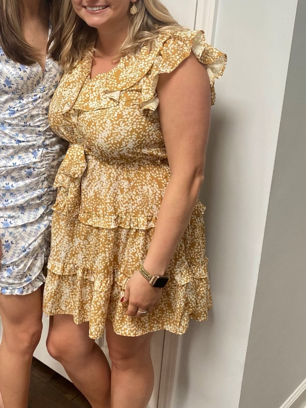 Pinch Women's Dress in Mustard and Cream